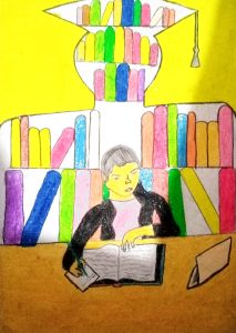 Read more about the article Girl Reading Books In Library